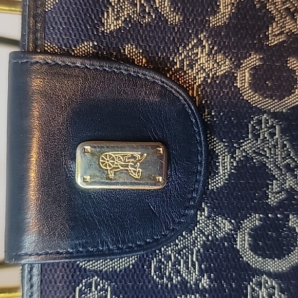 VINTAGE CELINE NAVY CANVAS/ LEATHER WALLET - Picture 3 of 8